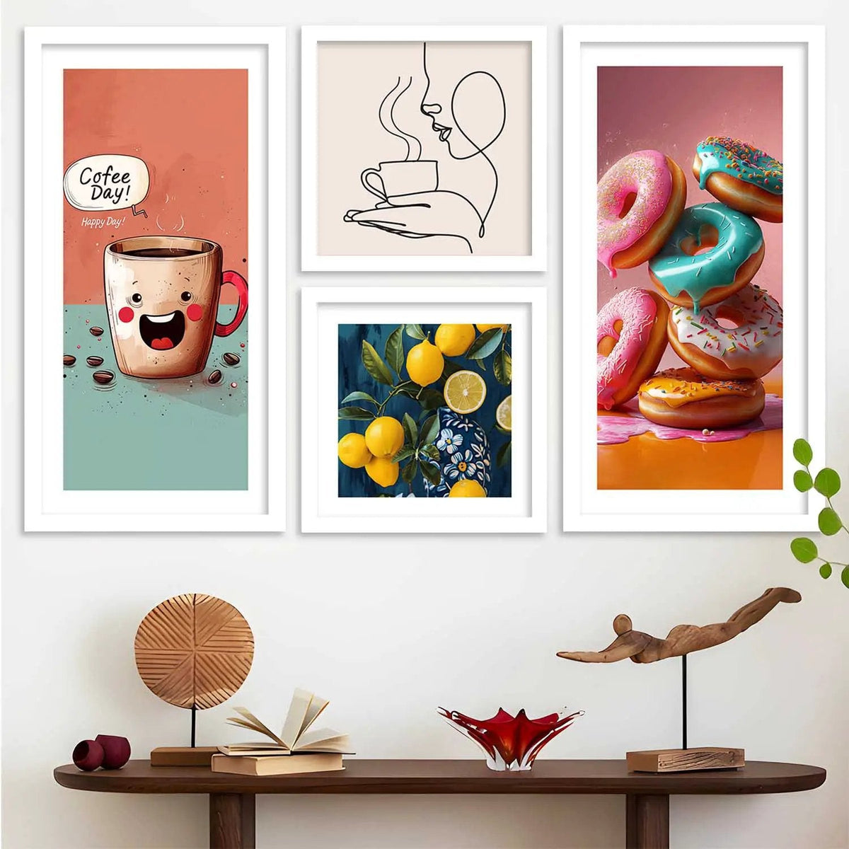 Modern Kitchen and Coffee Gallery Wall Digital Art Set