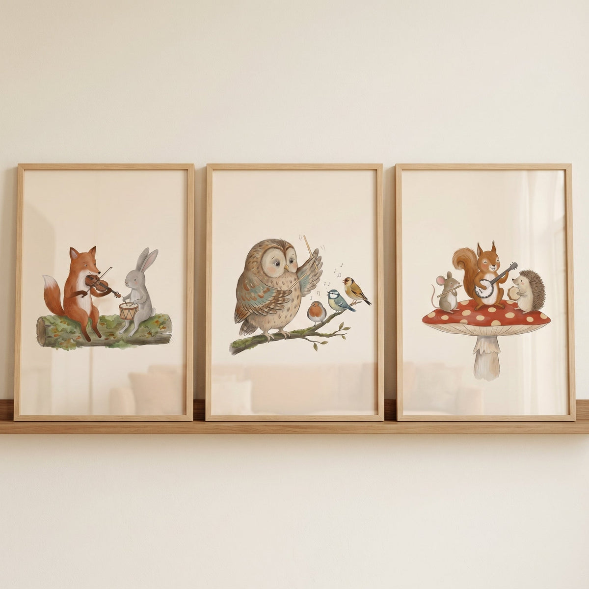 Forest Friends Musical Band Digital Art Set
