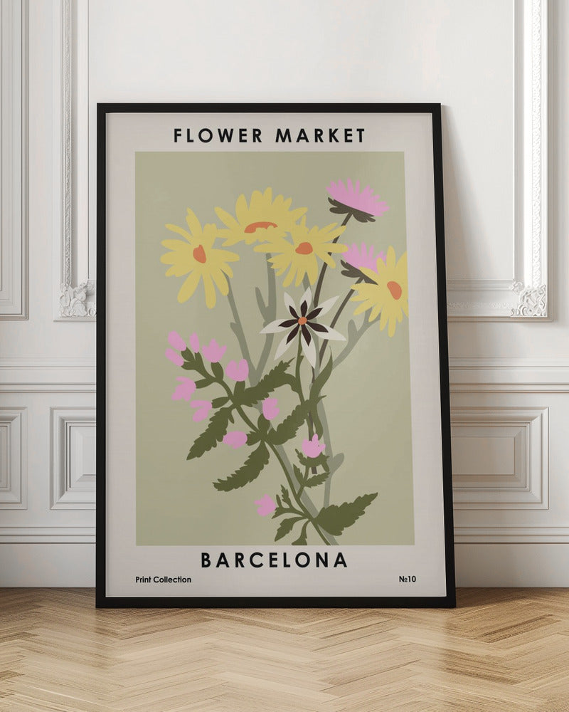 Barcelona Flower Market Botanical Digital Art Print