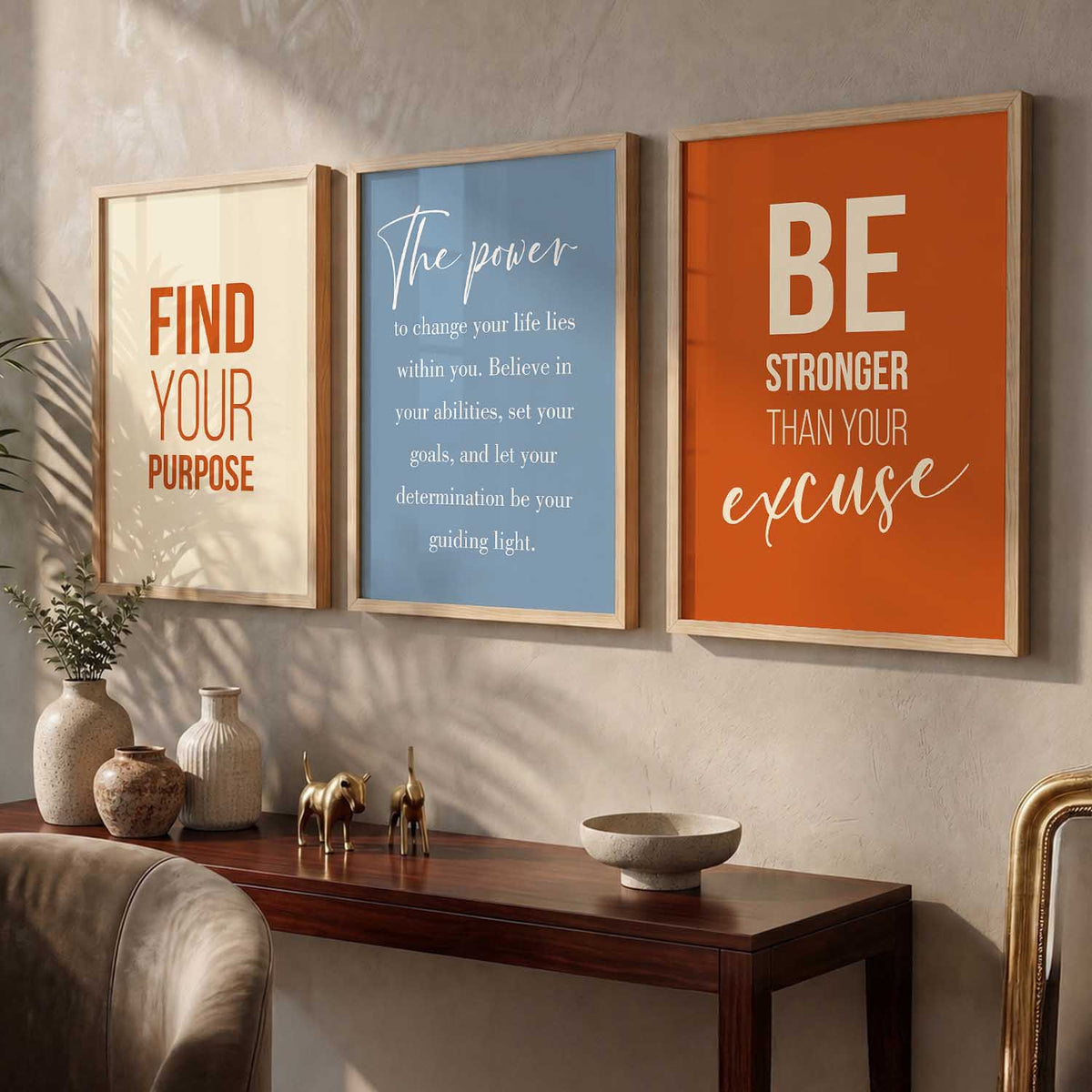 Motivational Quotes Triptych Digital Art