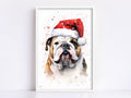 Watercolor Christmas Bulldog Digital Art