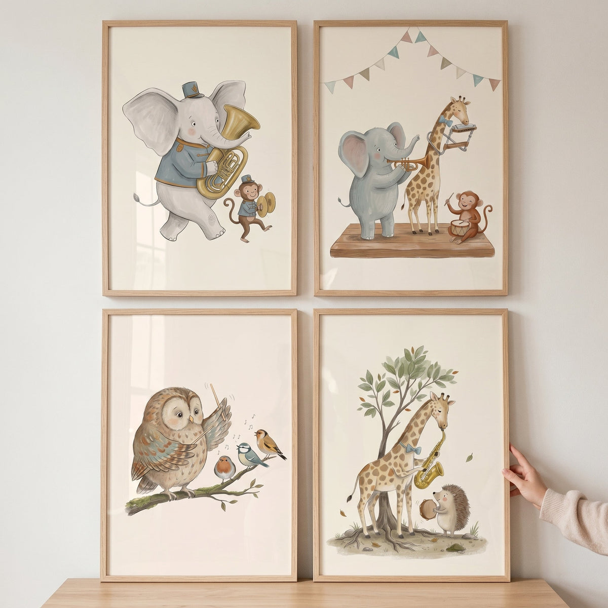 Whimsical Woodland Animal Musicians Digital Art Set
