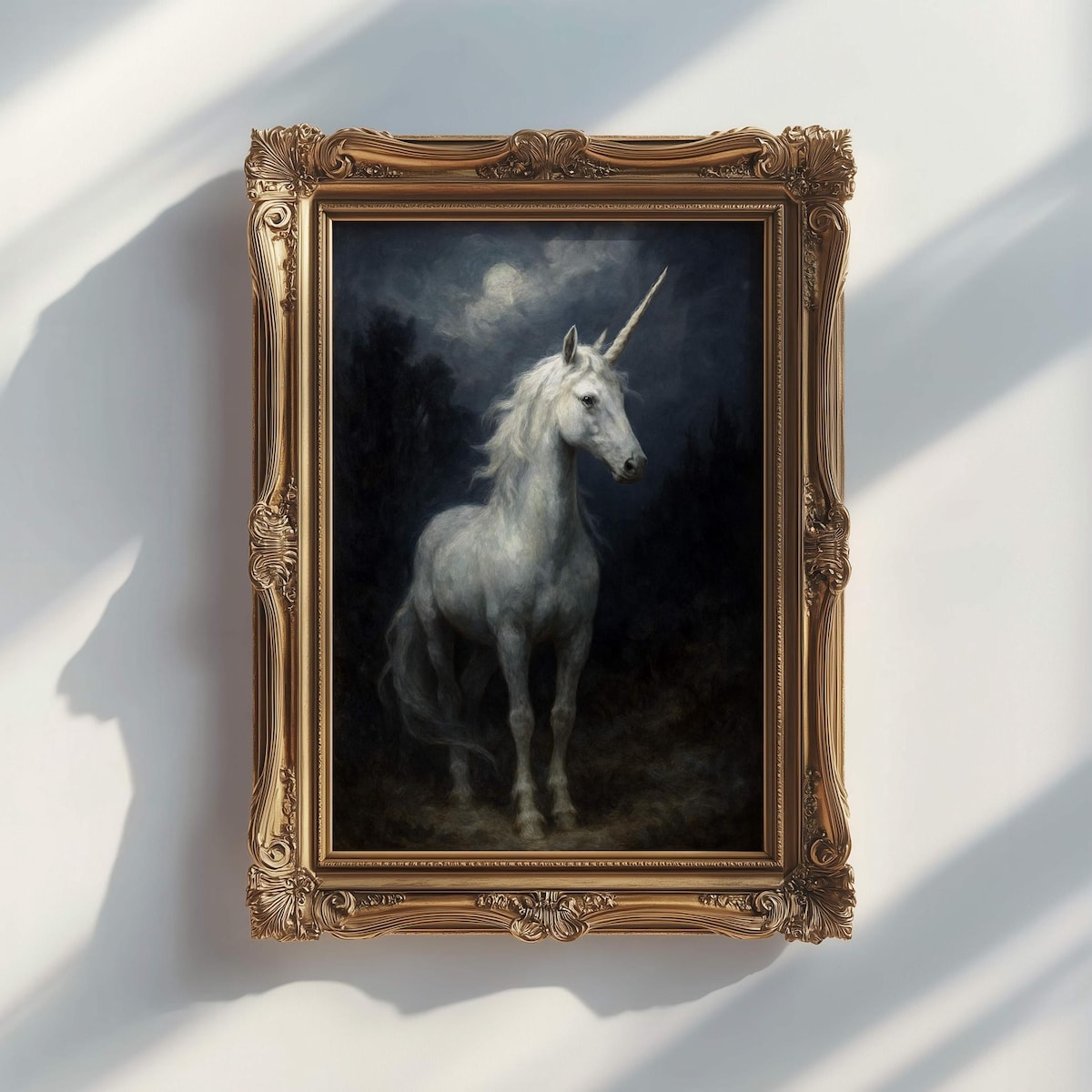 Mystical Moonlight Unicorn Digital Artwork