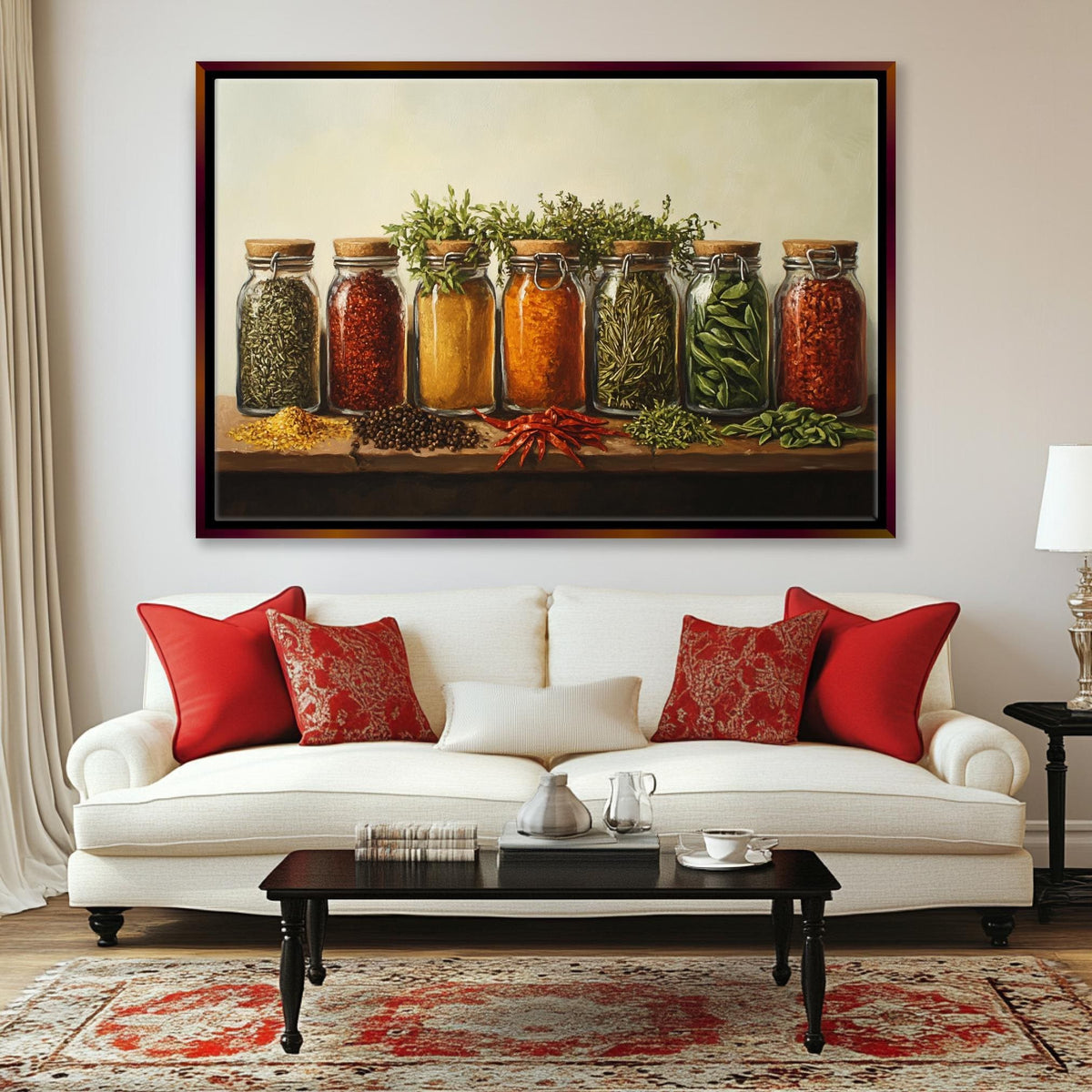 Rustic Spice Jars Kitchen Digital Art