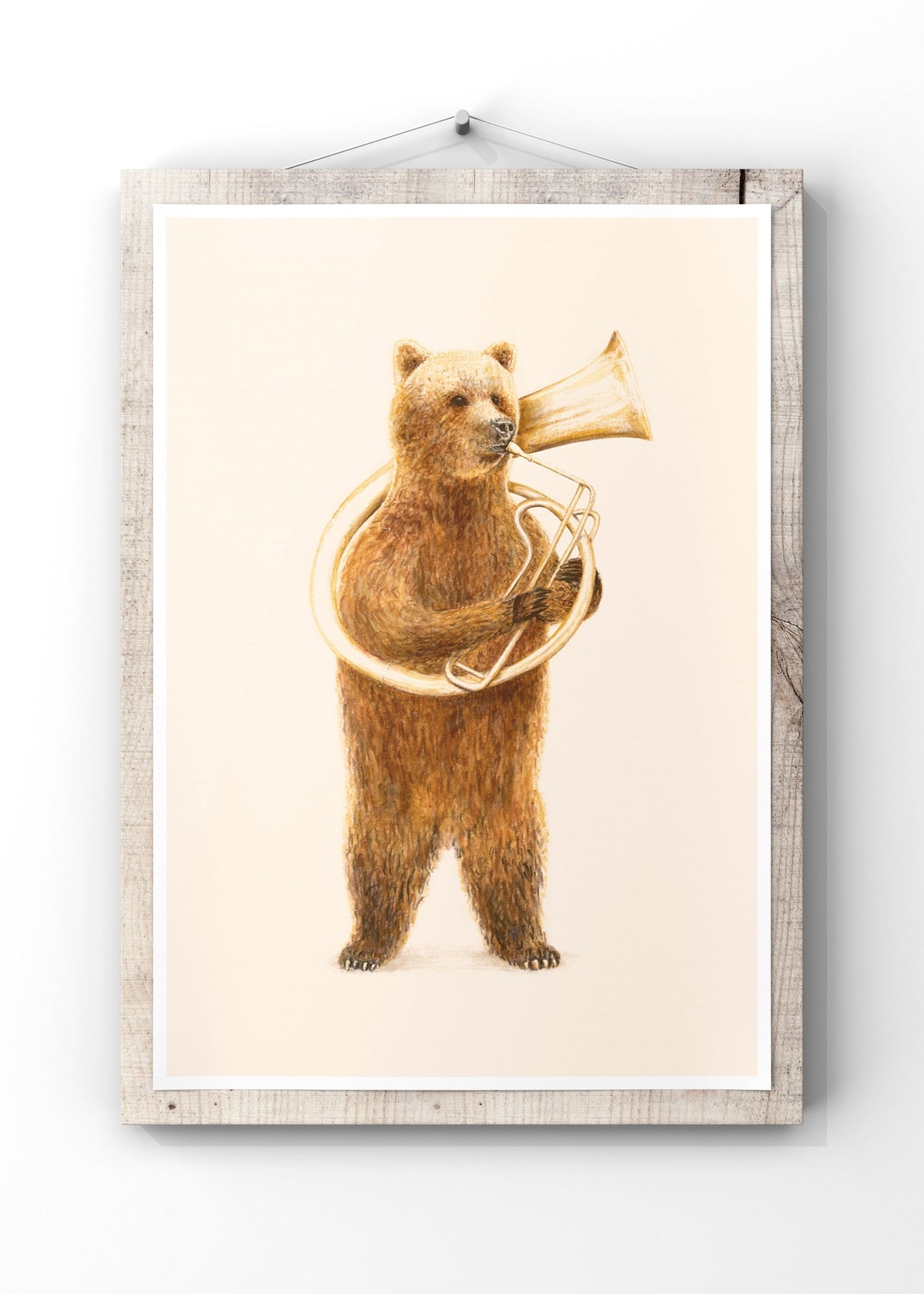 Charming Bear Playing Tuba Digital Artwork