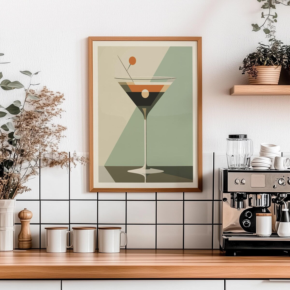 Abstract Cocktail Mid-Century Digital Art Print