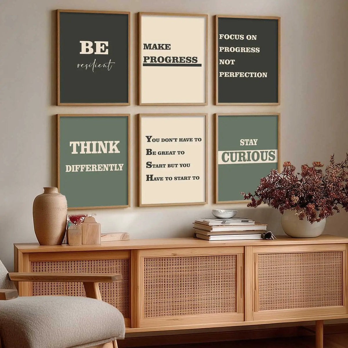 Motivational Quotes Gallery Wall Set