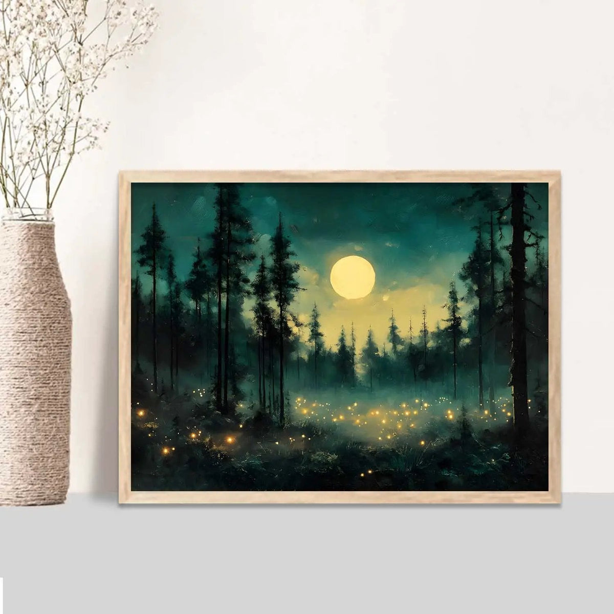 Midnight Forest Glow Digital Art