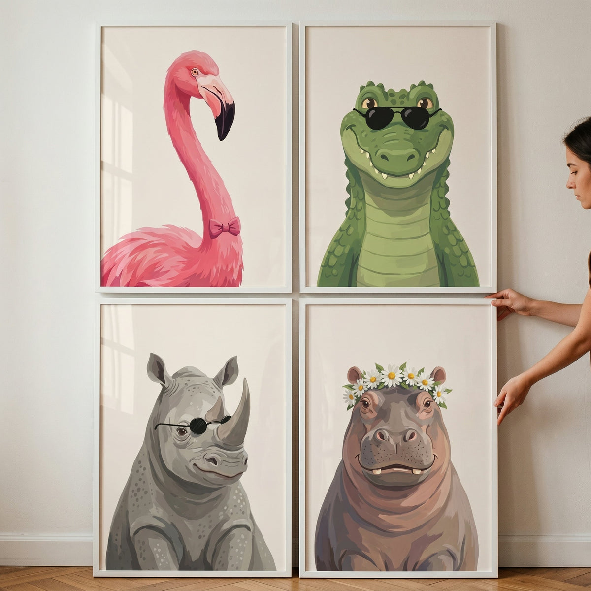 Quirky Dressed Animals Digital Art Set