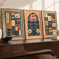 Mughal Floral Triptych Digital Art
