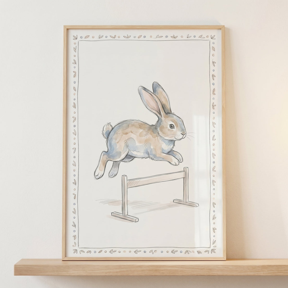 Charming Jumping Bunny Digital Artwork