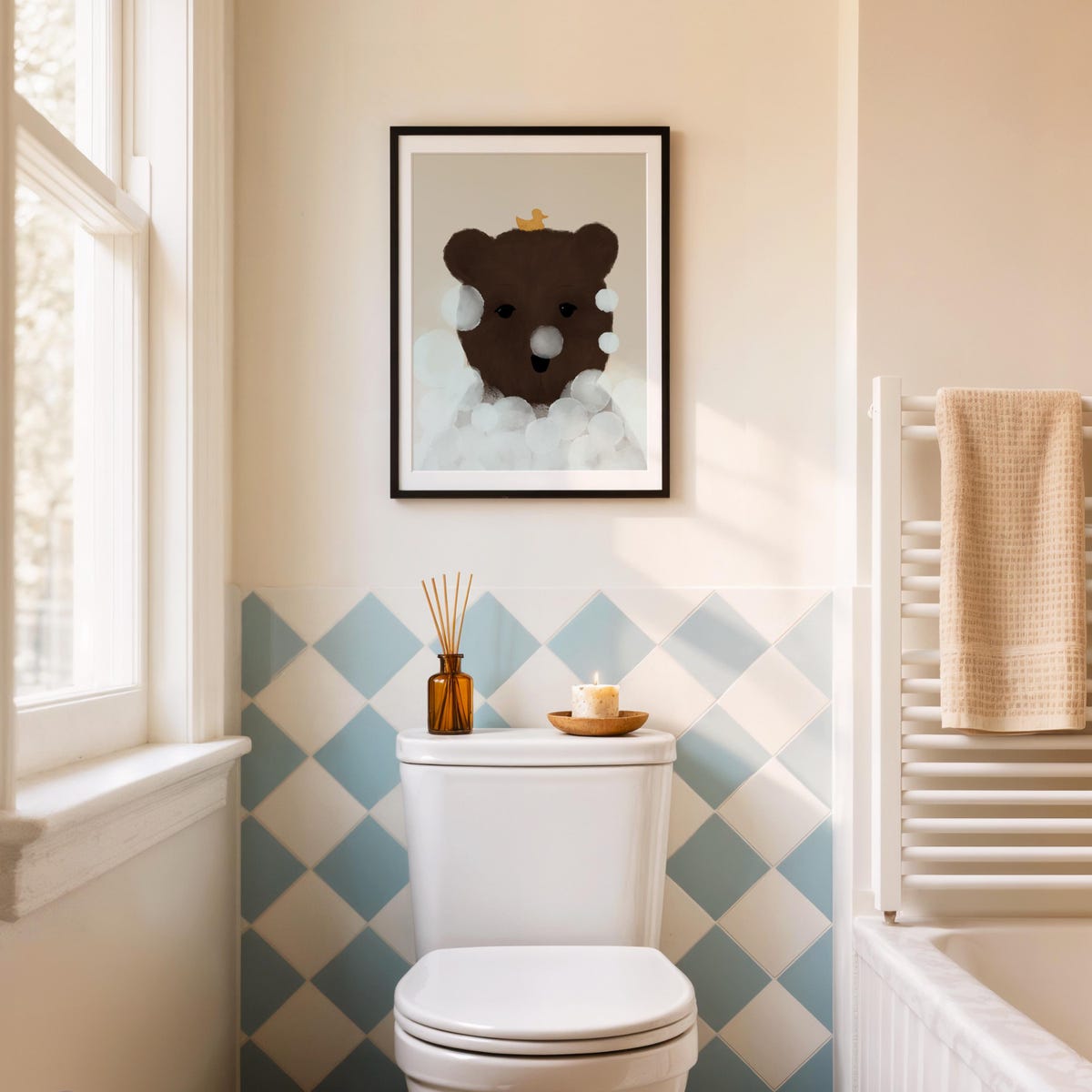 Bubble Bath Bear Digital Artwork