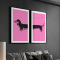Long Dachshund Split Panel Digital Art