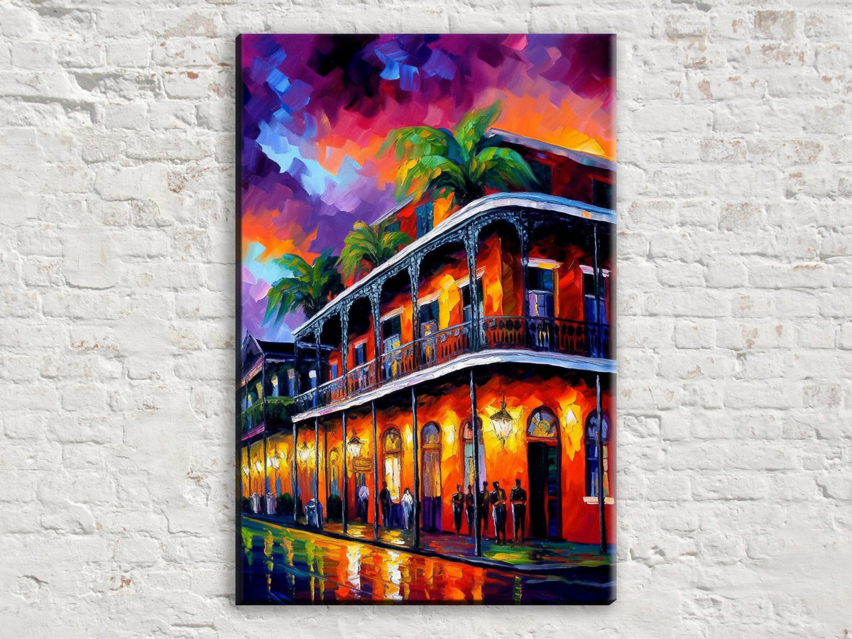 Vibrant New Orleans French Quarter Digital Artwork