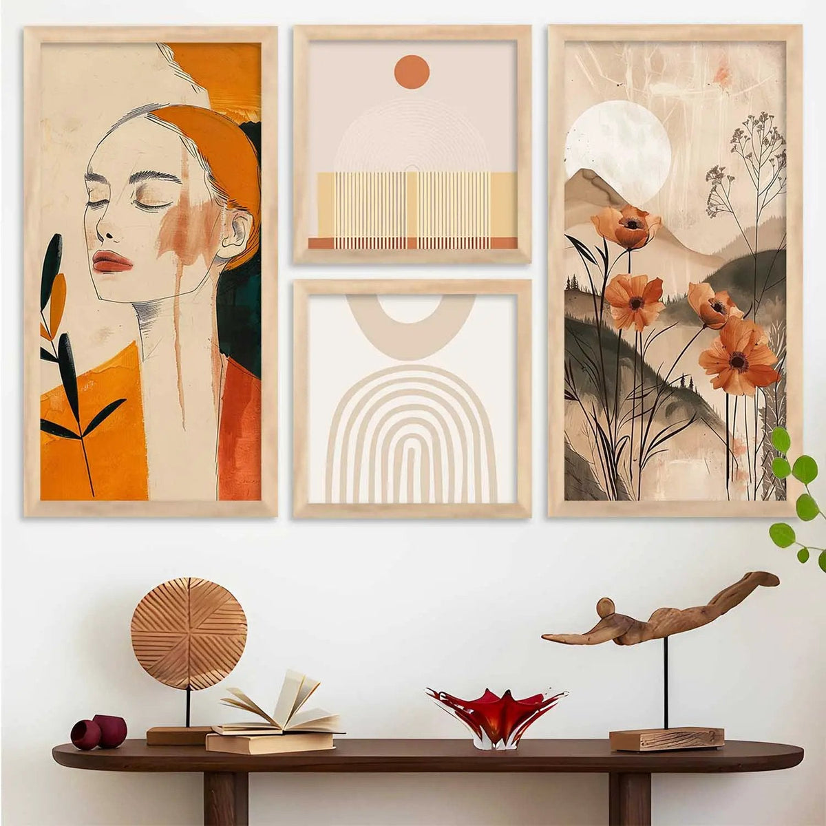 Boho Chic Abstract Gallery Wall Set