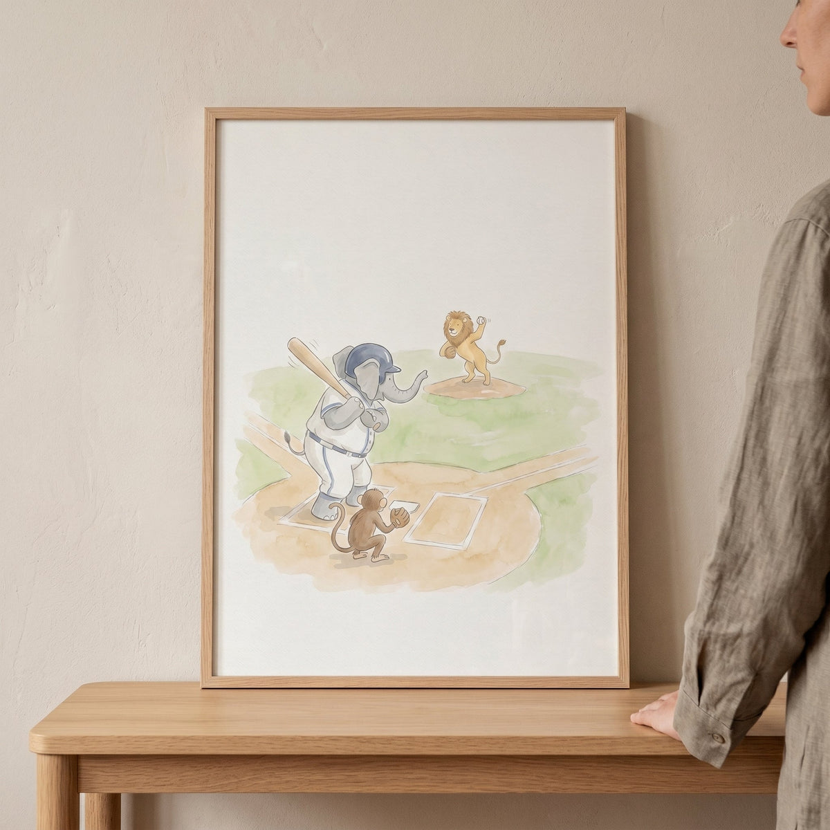 Jungle Animals Baseball Digital Artwork
