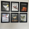 Vintage Cocktail Recipe Art Prints Bundle
