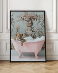 Baby Leopard in Pink Bathtub Digital Art