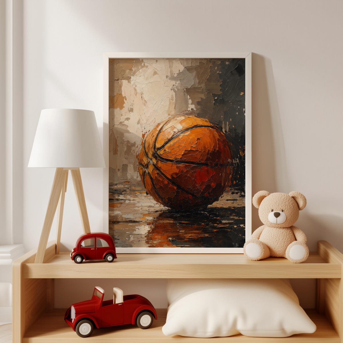 Abstract Basketball Impasto Digital Artwork