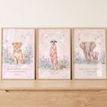 Safari Animal Nursery Scripture Wall Art Set of 3