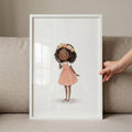 Sweet Girl with Floral Crown Digital Art