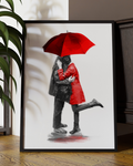 Red Umbrella Romance Digital Artwork
