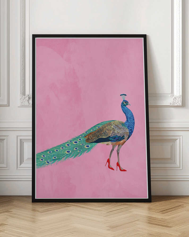 Chic Peacock in Red Heels Digital Art
