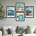Vintage Travel Destination Gallery Wall Digital Art Set