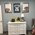 Personalized Football Sports Nursery Digital Art Trio