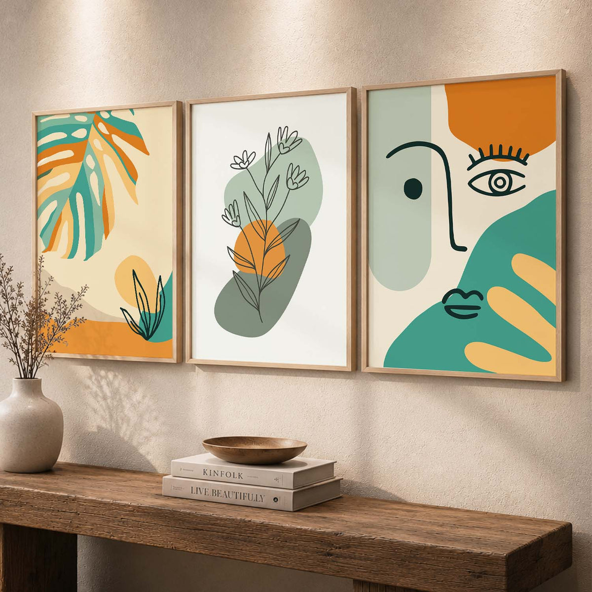 Abstract Botanical Trio Digital Wall Art
