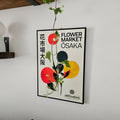 Osaka Flower Market Japanese Botanical Typography Digital Art