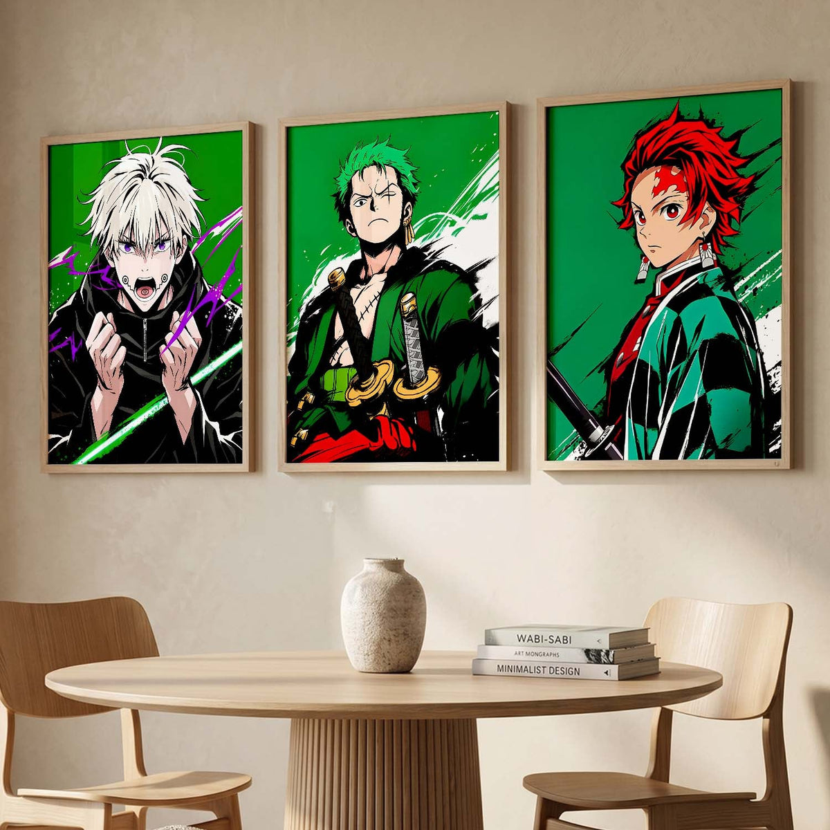 Anime Heroes Digital Art Trio