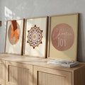 Boho Chic Triptych Digital Art Set