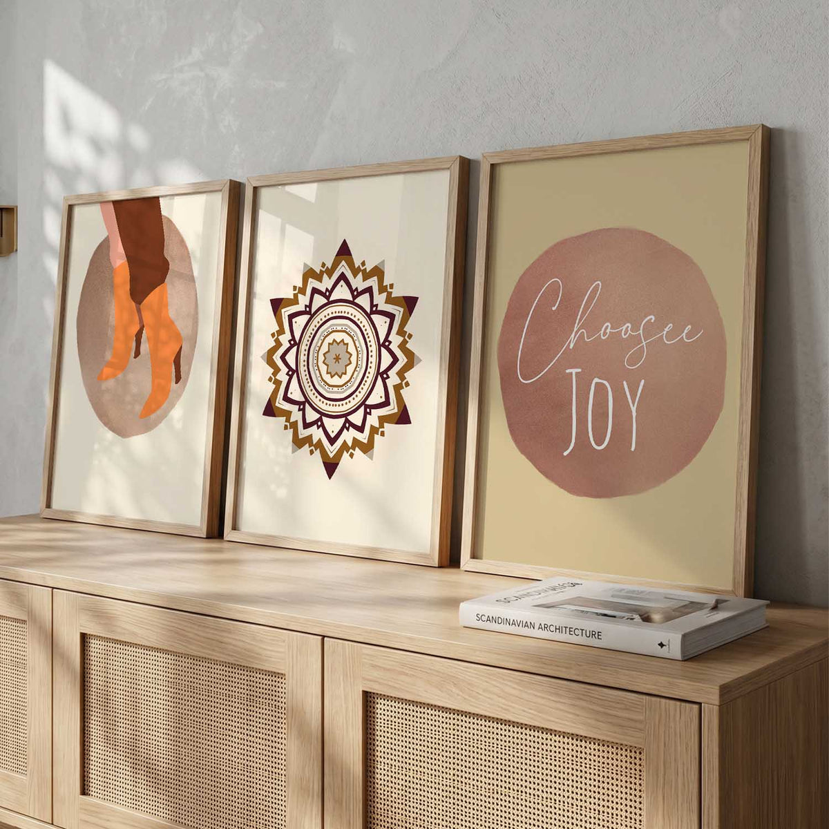 Boho Chic Triptych Digital Art Set