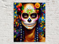 Vibrant Sugar Skull Digital Art