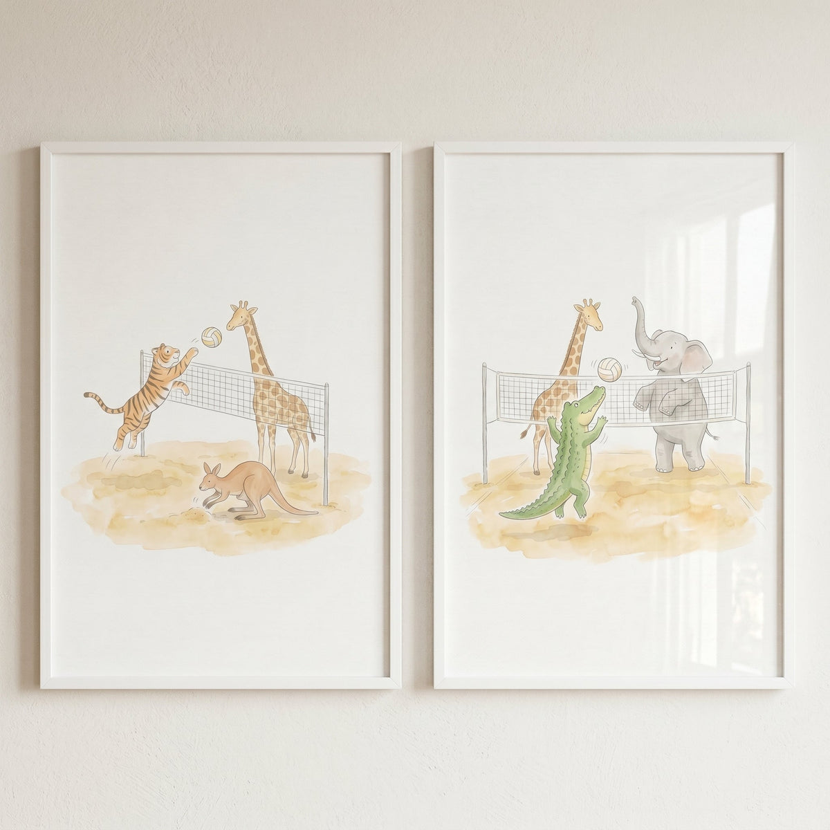 Safari Animals Playing Volleyball Digital Art