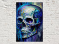 Abstract Neon Skull Digital Artwork