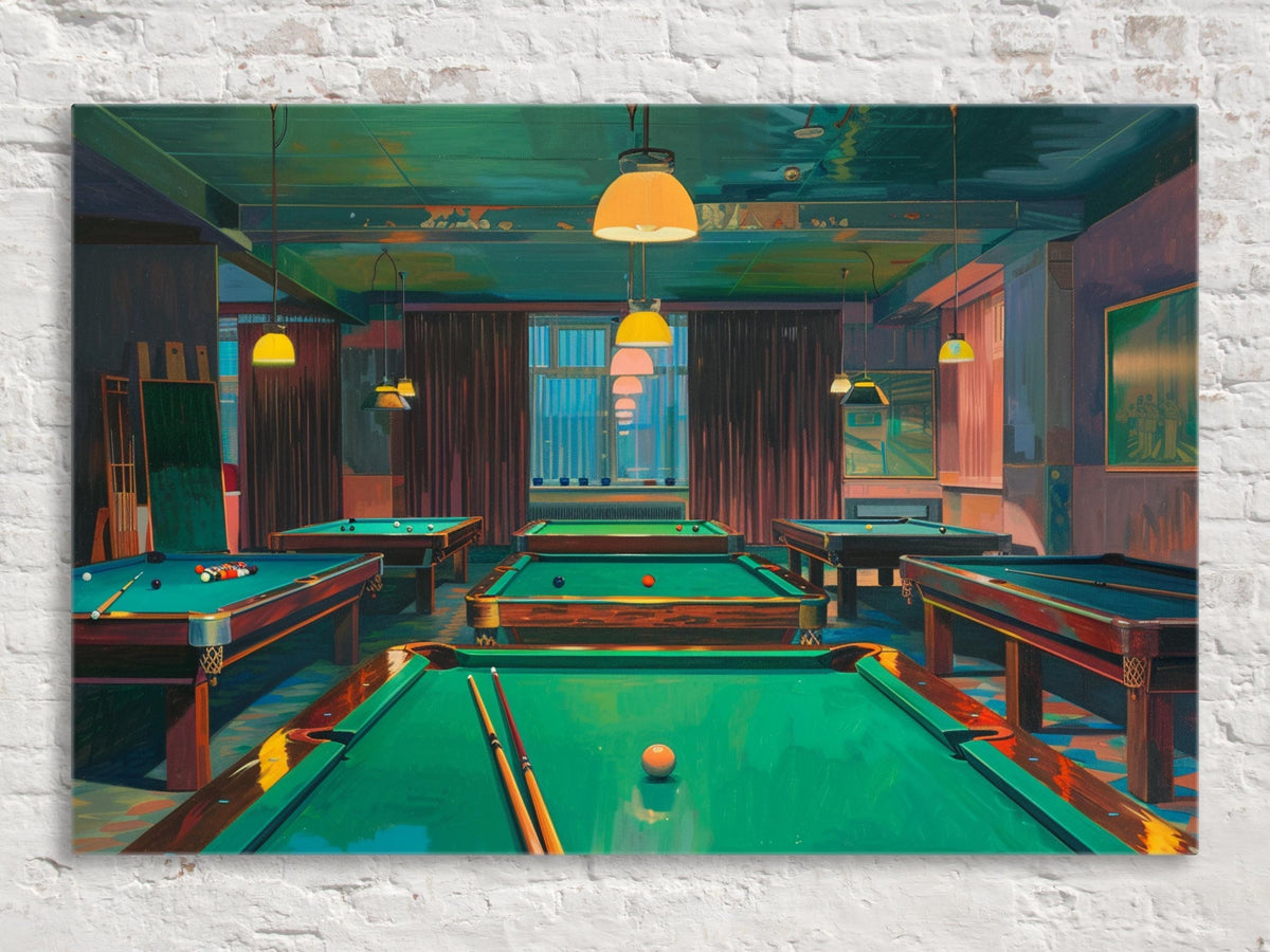 Retro Billiards Hall Digital Artwork