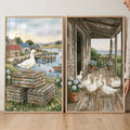 Charming Coastal Duck Village Digital Art Set