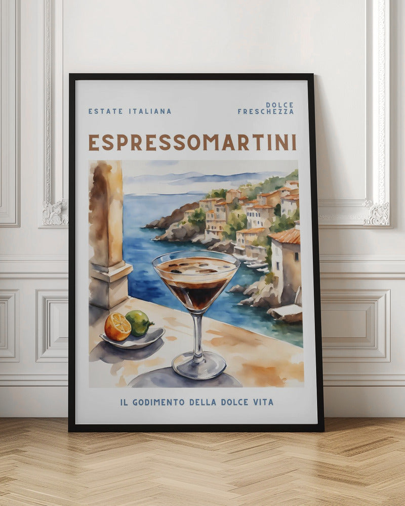 Italian Espresso Martini Watercolor Digital Art