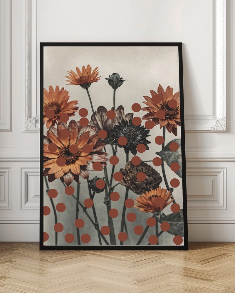 Vintage Botanical with Polka Dots Digital Art