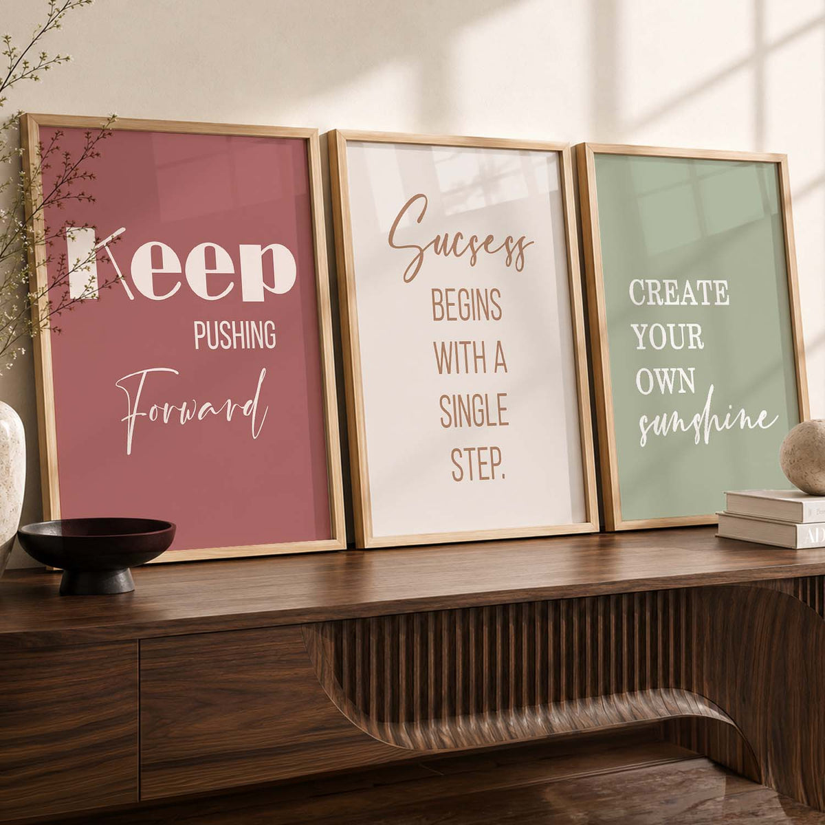 Inspirational Typography Triptych Digital Print