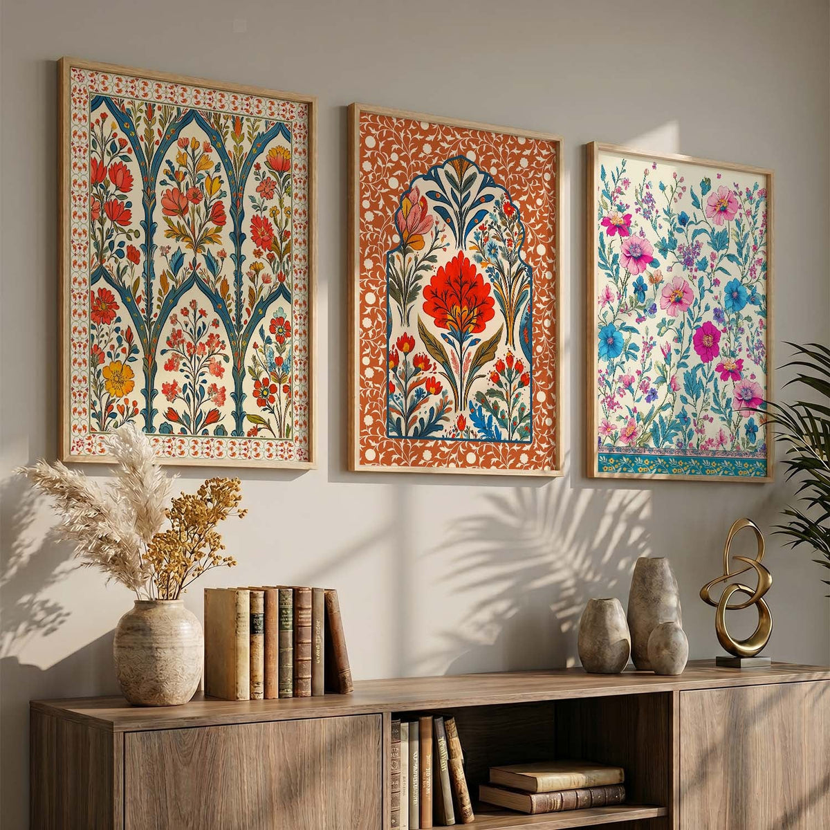 Botanical Heritage Triptych Digital Art