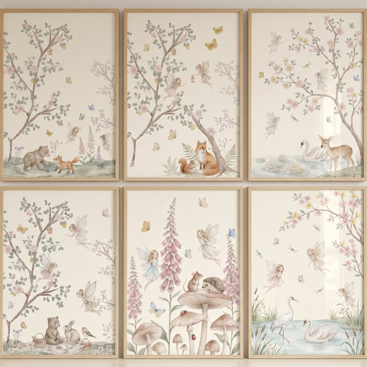 Enchanted Forest Animals and Fairies Digital Art Set