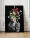 Botanical Bloom Portrait Digital Artwork