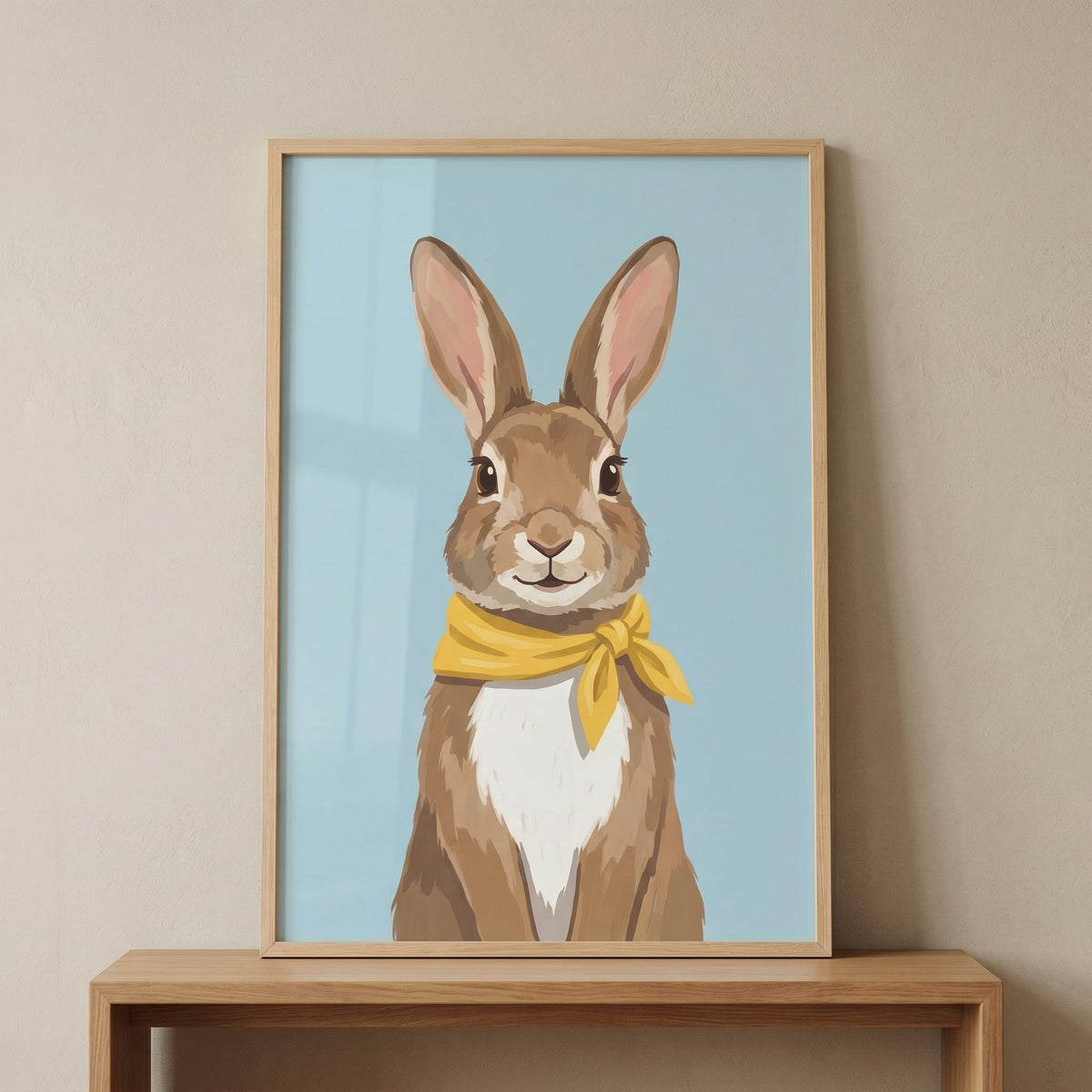 Charming Bunny with Yellow Scarf Digital Art
