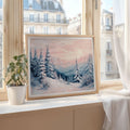 Pink Winter Forest Digital Artwork