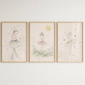 Watercolor Ballerina Girls Digital Art Set