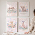 Safari Animals Nursery Digital Art Prints Set