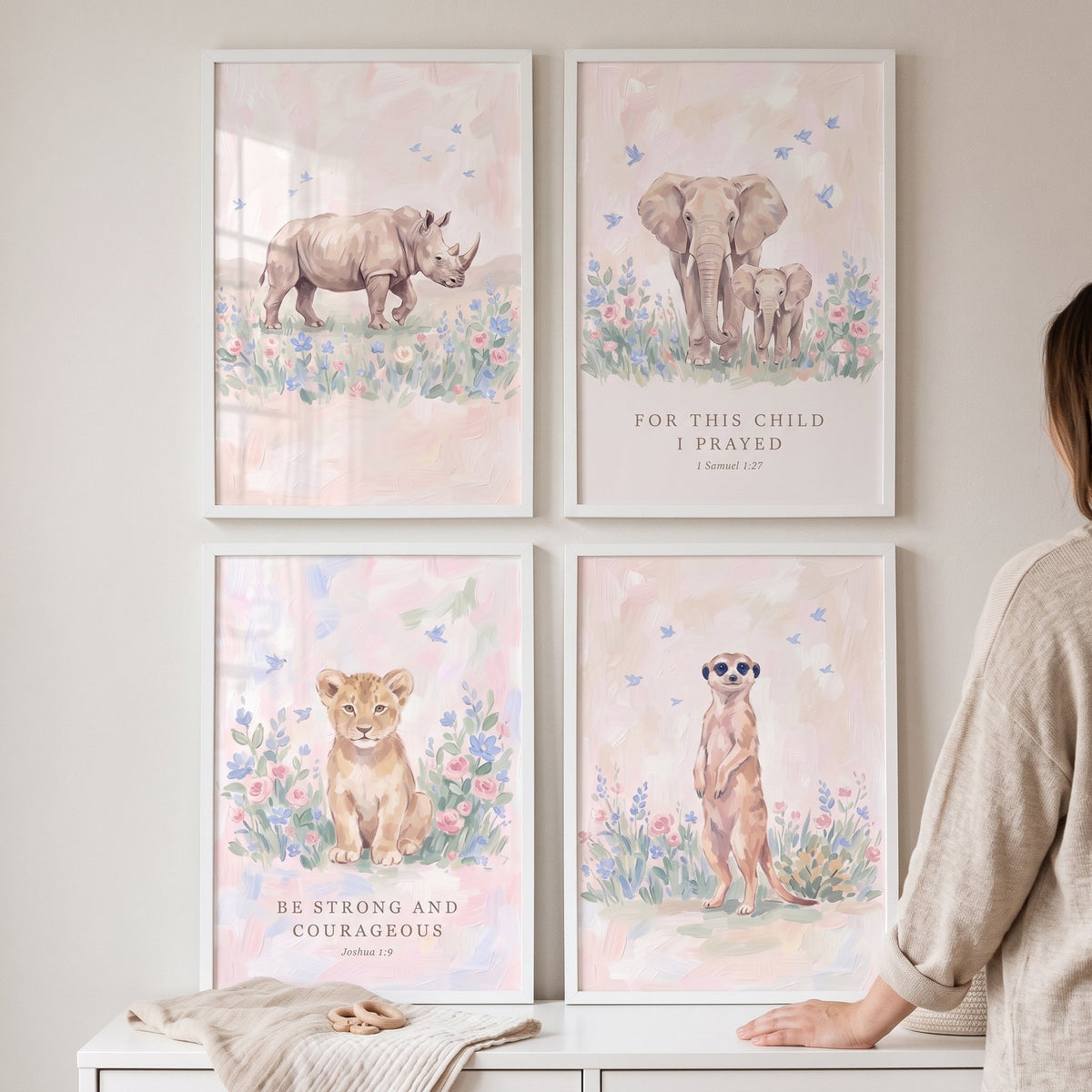 Safari Animals Nursery Digital Art Prints Set